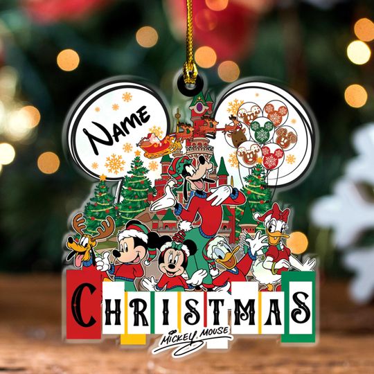Personalized Mickey Mouse Christmas Ornament,Disneyland Ornament, Mickey Ears Ornament