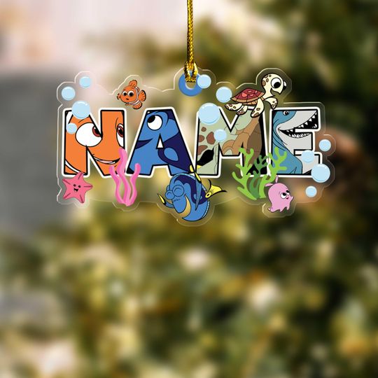 Finding Nemo Christmas Ornament, Disney Nemo Ornament, Personalized Christmas Ornament