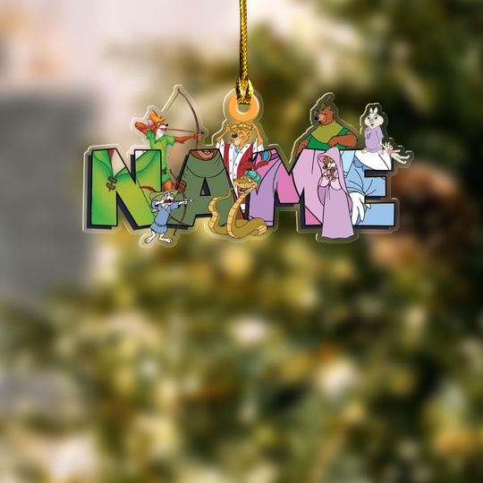 Custom Name Disney Robin Hood Main Characters Ornament, Disney Ornament