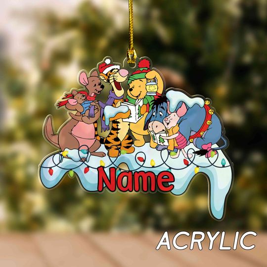 Personalized Winnie The Pooh Disney Christmas Ornament, Winnie The Pooh Christmas Ornament XN12