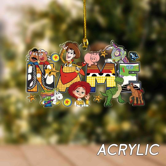 Personalized Toy Story Christmas Ornament, Disney Toy Story Xmas Ornament, Disney Decor