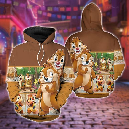 Chip And Dale Sally Hoodie, Chip'n Dale Hoodie 3D Hoodie, Chip And Dale Shirt, Disney Cute Cartoon Friend Hoodie