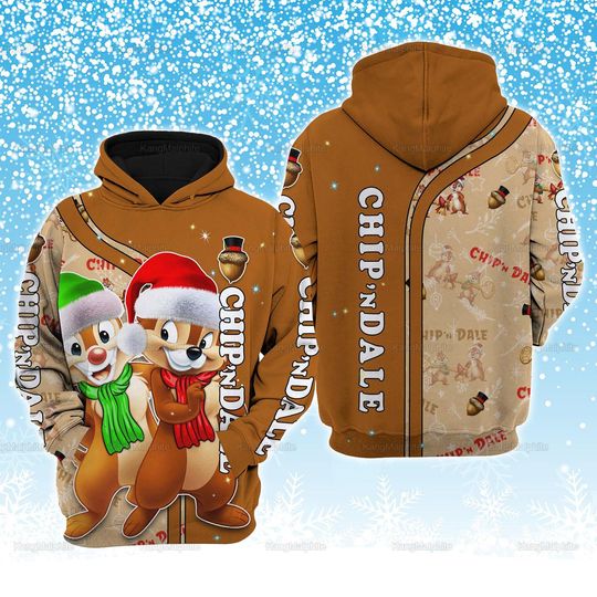Chip And Dale Christmas Hoodie, Chip'n Dale Rescue Rangers Shirt, Disney Squirrel Sweat Shirt, Xmas Shirt