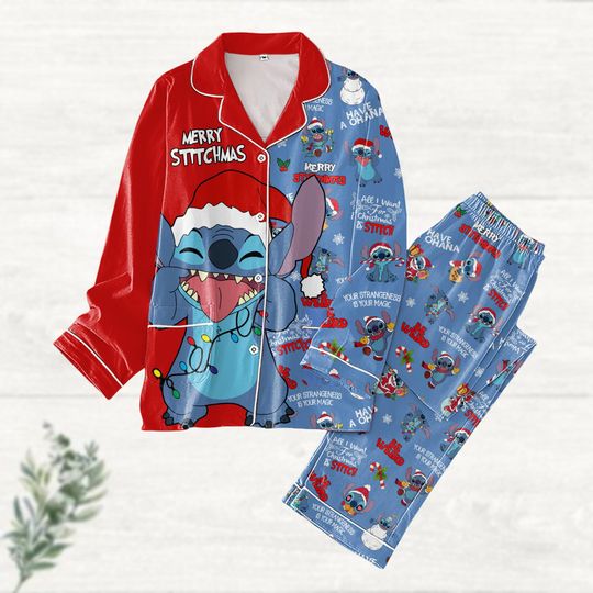 Lilo And Stitch Christmas Pajamas Set, Animal Kingdom Christmas Shirt, Disneyland Trip Pajamas Family