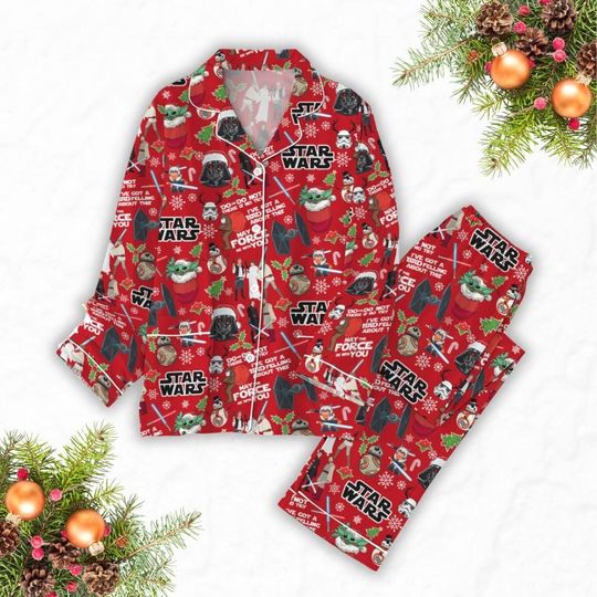 Darth Vader Santa Christmas Pajamas, Disney Star Wars Shirt