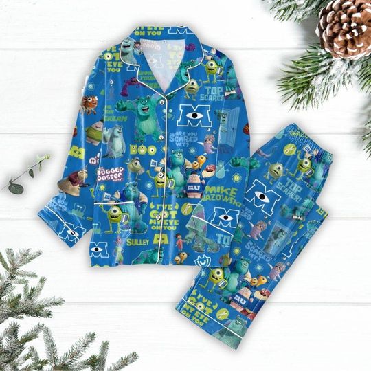 Christmas Monsters Inc Pajamas Set, Disney Women Pajamas, Monsters University Shirt
