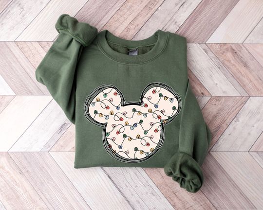 Disney Christmas Lights Sweater,Mickey Christmas Lights Sweatshirt