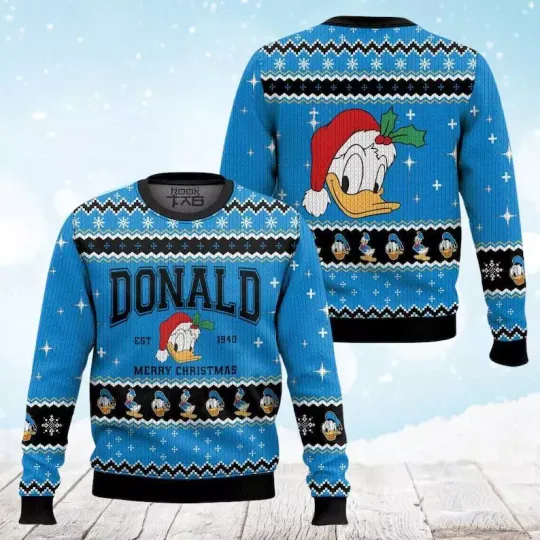 Donald Duck Ugly Christmas Sweater, Disney Merry Christmas Shirt