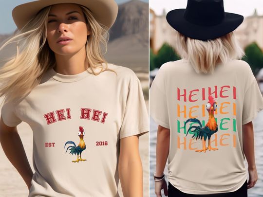 Rooster Hei Hei Shirt, Comfort Colors Hei Hei Character T-shirt, Moana Movie Tee, Disney Trip Tee