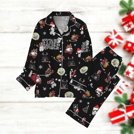 Christmas Star Wars Pajamas Set, Darth Vader Santa Holiday Pajamas, Disney Movie Women Pajamas