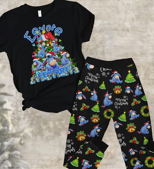 Christmas Eeyore Pajamas Set, Disney Family Holiday Pajamas
