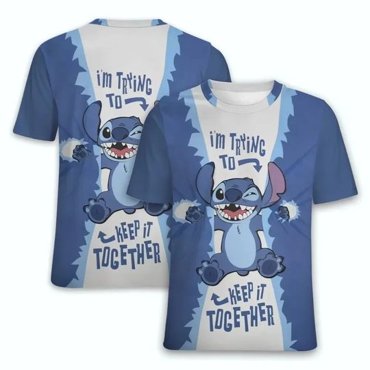2024 Funny Disney T-Shirts Lilo Stitch Cartoon Anime 3D Print Boy Girl T Shirt