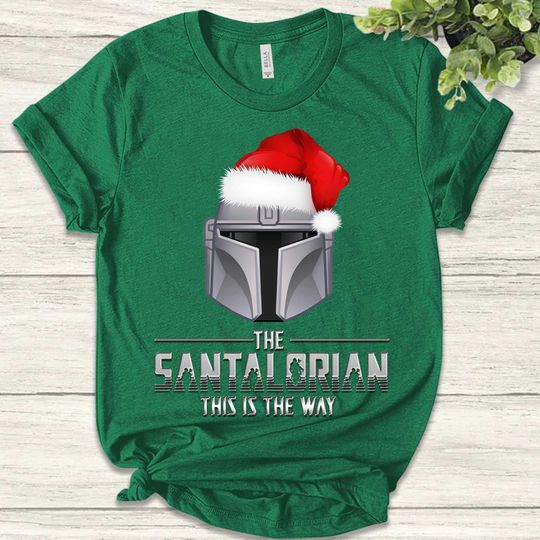 Santalorian Star Wars Christmas Shirt, Mandalorian Xmas Shirt, Disney Christmas Shirt