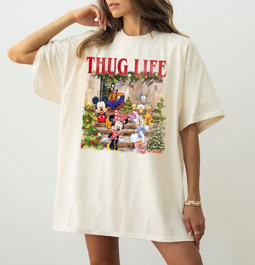 Thug Life Disney Christmas Shirt, Christmas Movie Shirt, Christmas Mickey & Friends Shirt