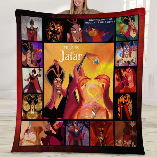 Jafar Aladdin Blanket, Disneyland Jafar Villains Aladdin Blanket, Magic Kingdom Throw Blanket