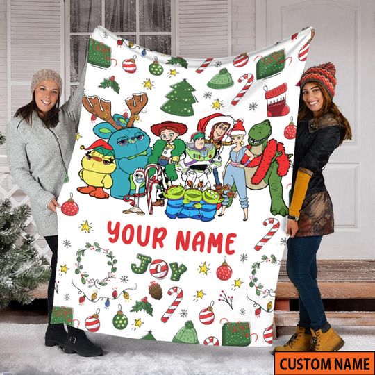 Personalized Toy Story Christmas Blanket, Custom Name Toy Story Blanket, Disneyland Movie