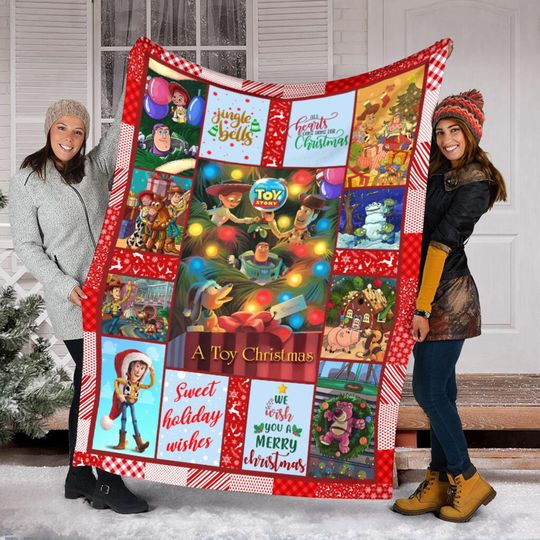 Disneyland Toy Story Christmas Blanket, Disneyland Toy Story Woody Buzz Lighyear Fleece