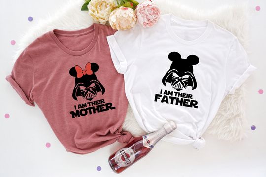 Star Wars Dad and Mom Matching Shirt, I am Their Father Shirt,  I am Their Mother Shirt, Disney Best Mom Dad Shirt