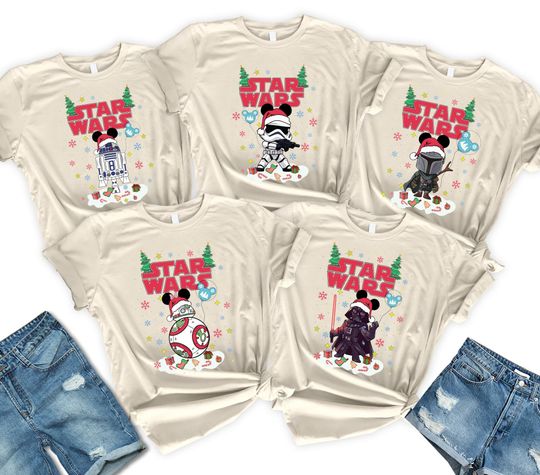 Star Wars Christmas T-Shirt, Disney Christmas 2024 Shirt, Star Wars Family T-Shirt, Christmas Family Vacation Shirt