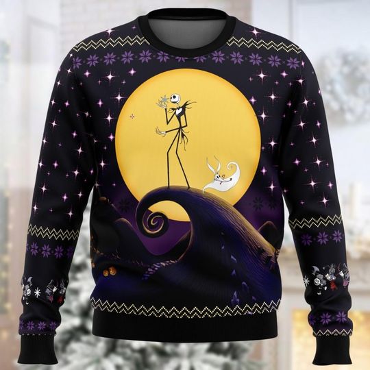 Christmas Jack Skellington Ugly Sweater, Disney Christmas Sweatshirt, Xmas Gift