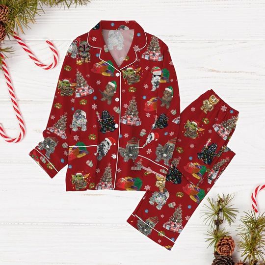 Christmas Star Wars Pajamas Set, Disney Movie Xmas Pajamas