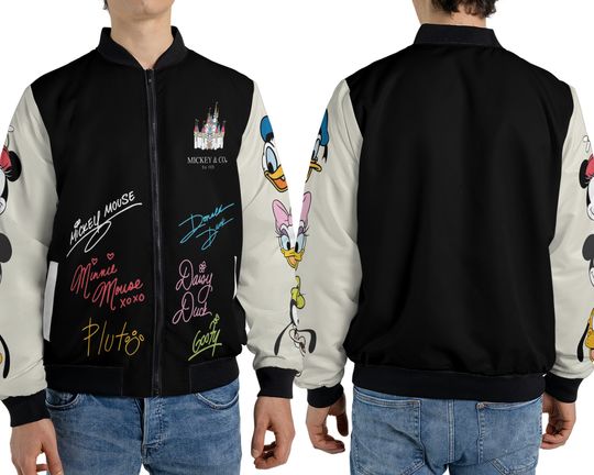 Mickey And Friends  Castle 1928 Fleece Bomber Jacket, Vintage  Streetwear Jacket, Disneyland Family Trip