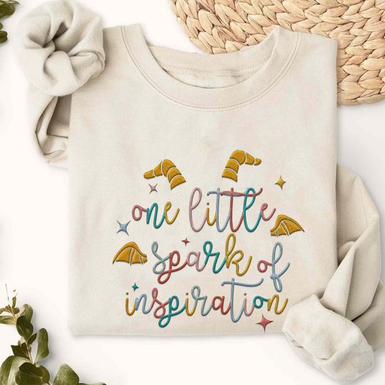 Embroidered Figment Dragon One Little Spark Sweatshirt, Disney Figment Embroidery Sweater, Epcot Family Matching