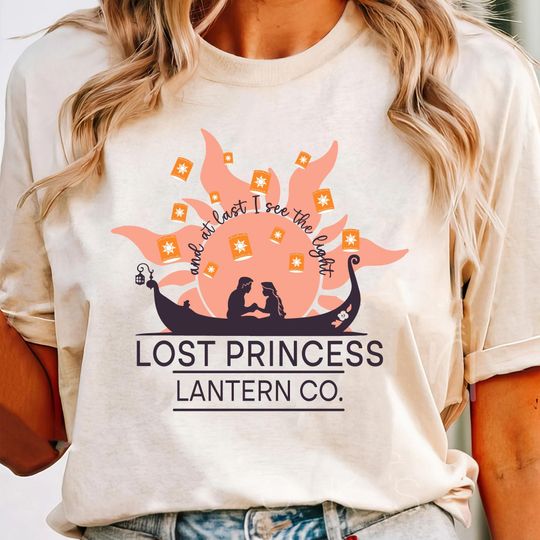 Rapunzel Princess Flynn Rider And At Last I See The Light Comfort Colors Shirt,  Tangled Lanterns Disney T-shirt
