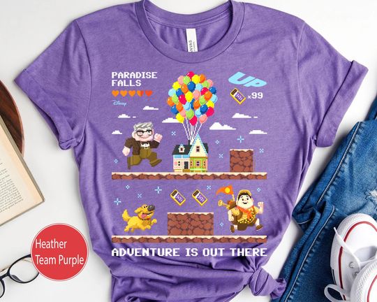 Up Carl Dug Russell  Video Game Adventure Is Out There Comfort Colors Shirt, Disney Up Movie T-shirt