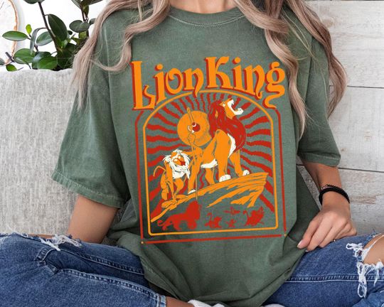The Lion King Pride Rock Sunset Simba Rafiki Comfort Colors Shirt, Vintage Hakuna Matata Disney T-shirt