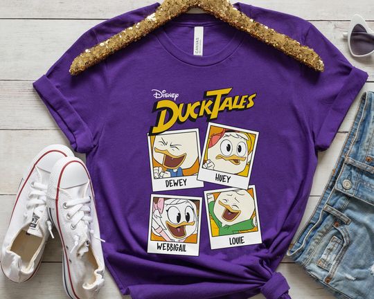 DuckTales Characters Group Comfort Colors Shirt, Dewey Huey Louie Webbigail,  Duck Squad Disney T-shirt