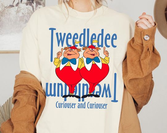 Tweedledee & Tweedledum Curiouser And Curiouser Comfort Colors Shirt, Alice In Wonderland, Disney Brothers Matching T-shirt