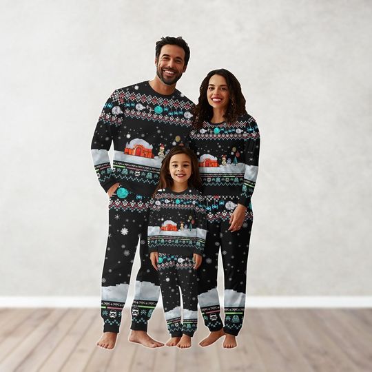 Christmas Star Wars Family Pajamas Set, Funny Disney Movie Xmas Pajamas