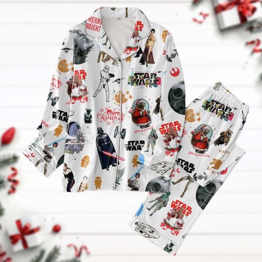 Star Wars Pajamas Set, Star Wars Christmas Shirt, Disney Movie Characters Holiday Pajamas