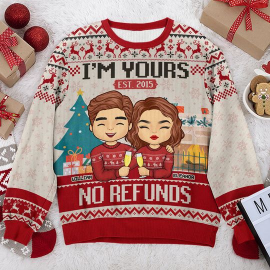 Cuter Than Cupid - Couple Personalized Ugly Sweatshirt - Christmas Gift For Husband Wife, Anniversary