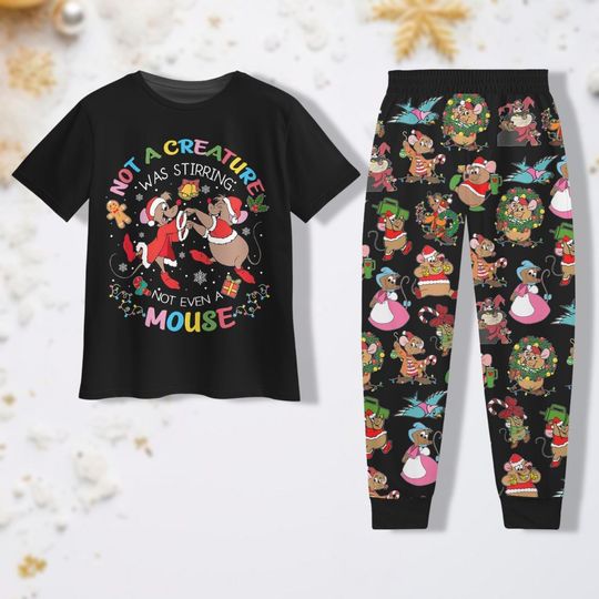 Jaq And Gus Gus Disney Christmas Pajamas, Cute Mouse Shirt