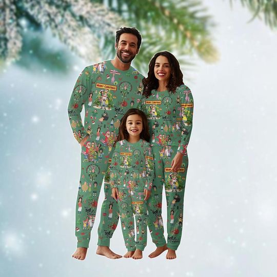 Bobs Burgers Family Pajamas, Bobs Berger Unisex Pajamas, Bobs Belcher Holiday Pajamas