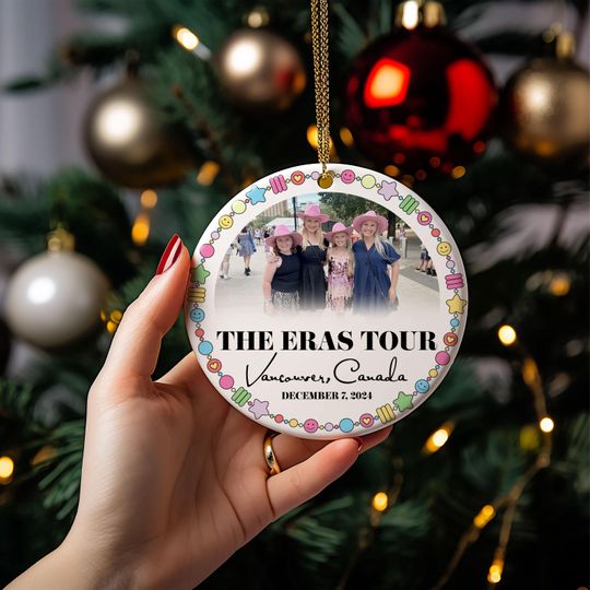 Custom Eras Tour 2024 Ornament, Personalized Photo Eras Tour Ornament