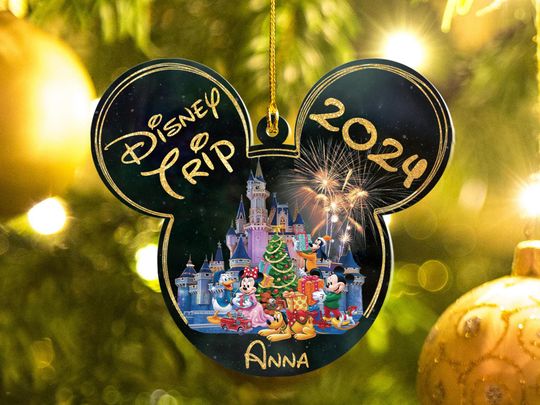 Personalized Disney Trip 2024 Christmas Ornament 3, Mickey and Friends Disney