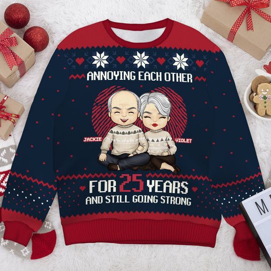 Still Going Strong - Personalized Unisex Ugly Christmas Sweatshirt - Gift For Couple, Husband Wife, Anniversary, Engagement, Wedding, Marriage Gift