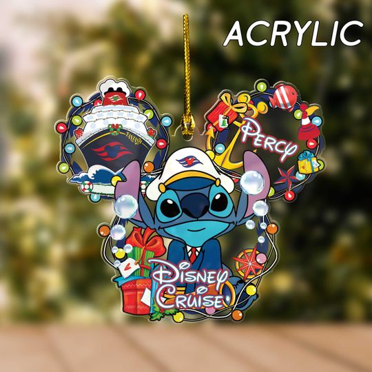 Custom Disney Stitch Christmas Acrylic Ornaments, Christmas Gift