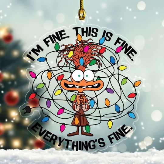 Disney Anxiety Christmas Ornament, Inside Out Christmas Ornament, Everything Is Fine, Disney Feelings