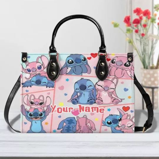 Personalized Disney Stitch Women Leather Handbag, Disney gift