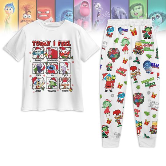 Inside Out Emotions Christmas Pajamas, It's Ok To Feel Shirt, Disney Xmas Pajamas