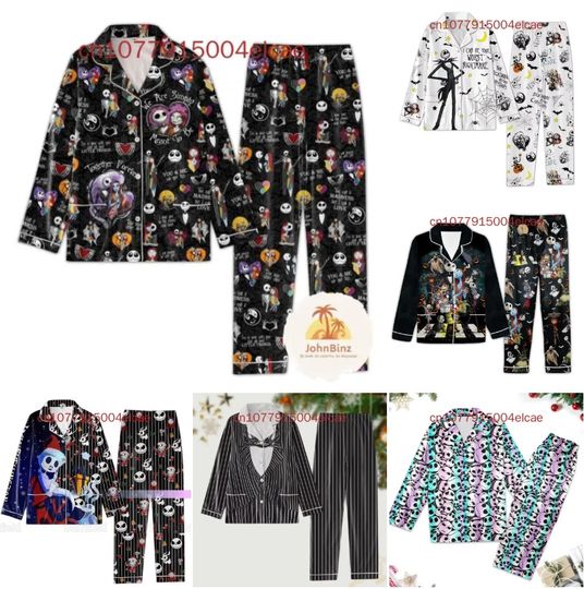Spring and Autumn New Jack Skellington Pajama Set 3D Printed Disney Casual Pajama Set