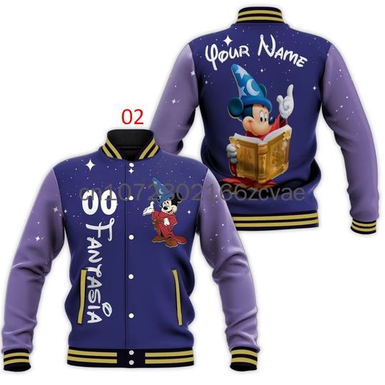 Custom Name Minnie Mouse Baseball Jacket Disney Casual Baseball Jacket