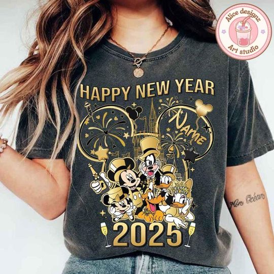 Personalized Disney Happy new year shirt, Mickey & friends New years eve party Shirt