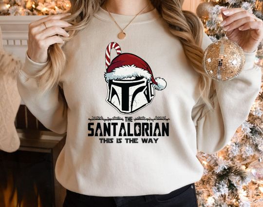 Mandalorian Christmas Sweatshirt, Star Wars Christmas Sweatshirt, Disney Christmas Sweatshirt