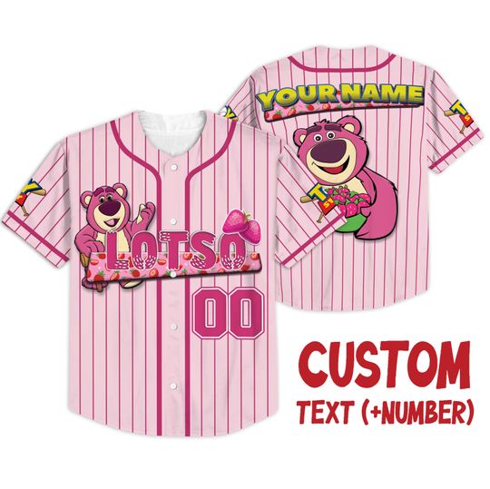 Custom Disney Toy Story Lotso Baseball, Custom Name Disney Toy Story Baseball Jersey Team
