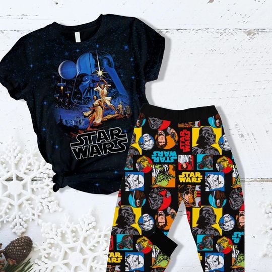 Christmas Star Wars Tshirt Pajama Pants, Darth Vader Xmas Shirt, Disneyland Family Pajamas